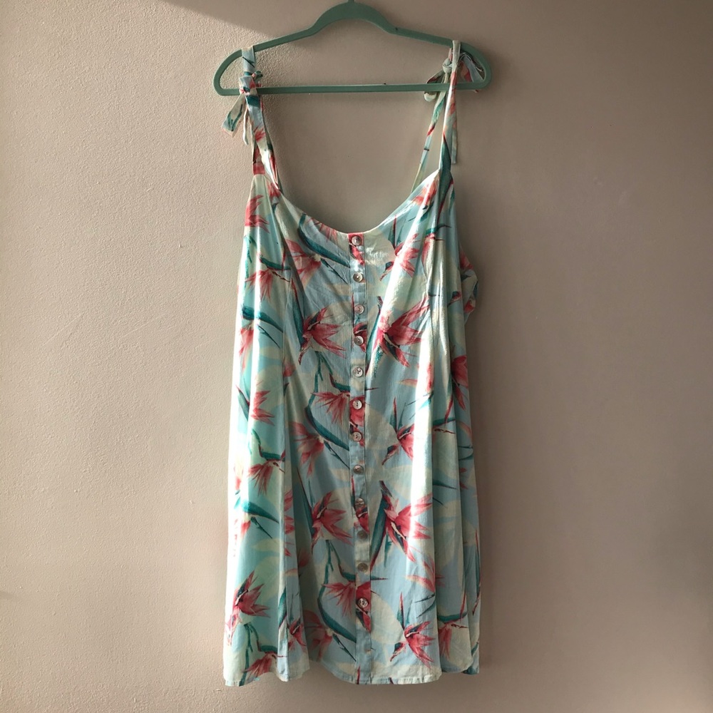 Forever 21 blue and pink pattern dress